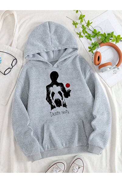 donamod Unisex Oversize kroj Sa kapuljačom Kengur džep Death Note Štampano