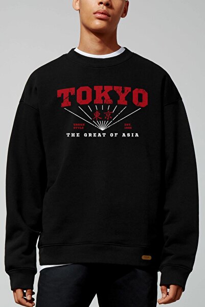 donamod Tokyo Urban supradimensionat Black Swea tricou Adrift216