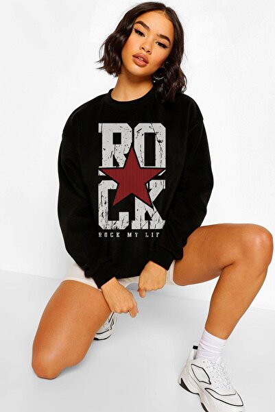 donamod Hanorac negru Rock Oversize VDPSWT195