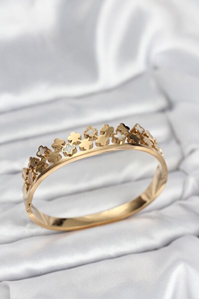 Inure Jewelry سوار نسائي من الفولاذ 316L بلون ذهبي بتصميم بسيط