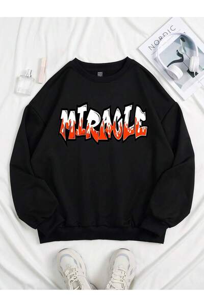 donamod Hanorac cu grafică literă, pe umeri lăsați, din seria Coke