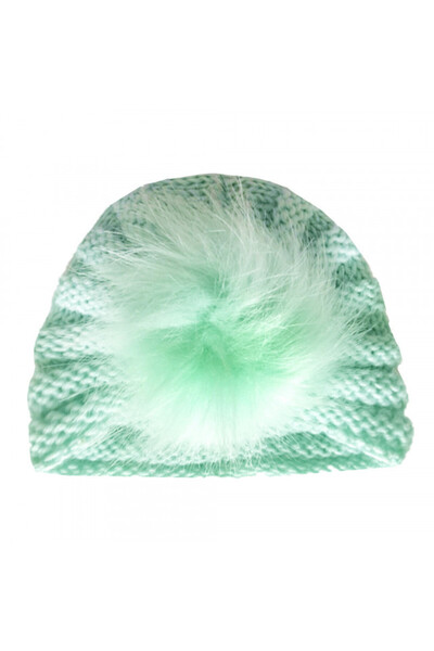 Superbaby Caciulita vernil tip turban cu pufulet