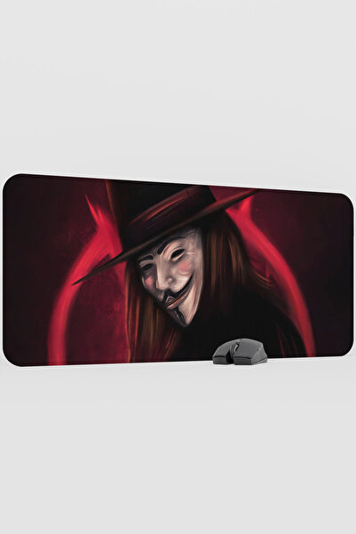 mousepad bastir V for Vendetta V1 90X40 XXL Gaming Rubber Non-Slip Base Mouse...