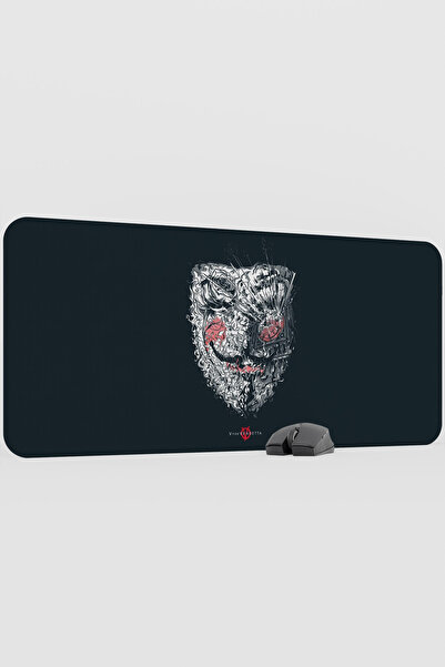mousepad bastir V for Vendetta 2 V4 90X40 XXL Gaming Rubber Non-Slip Base Mou...