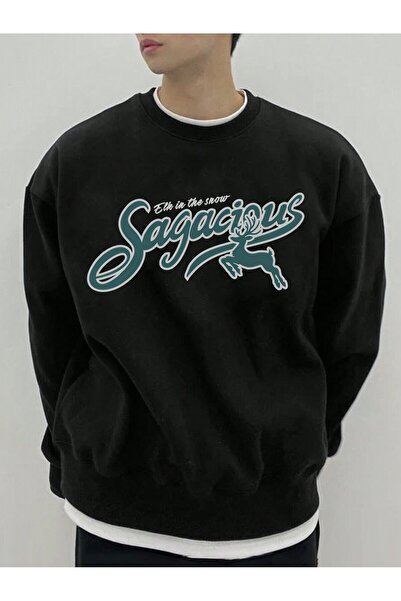 donamod Coko серия Писмо Графична блуза с падащи рамене