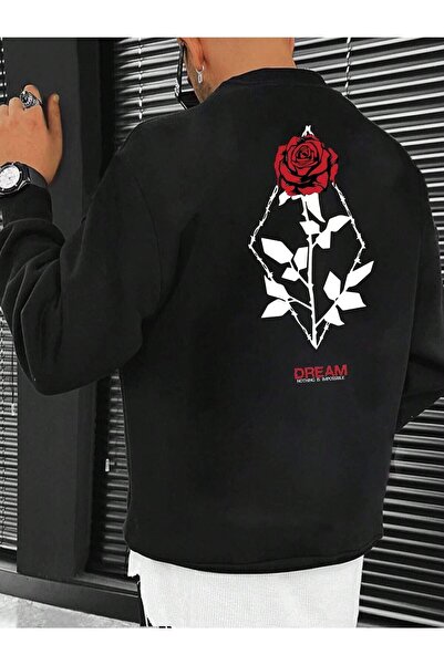 donamod Hanorac oversize cu gât crew, cu imprimeu personalizat, unisex Dream ...