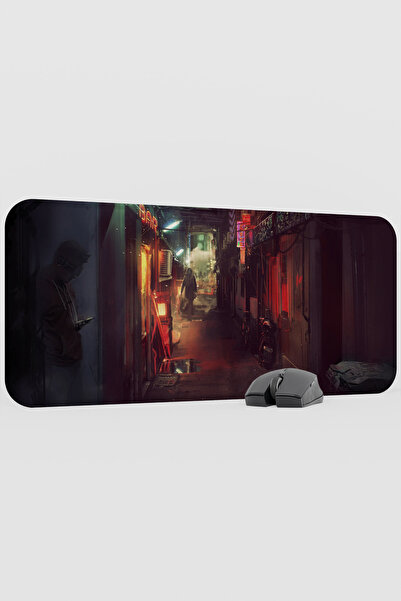 mousepad bastir لوحة ماوس رقمية من نوع Cyberpunk City V5 مقاس 70×30 سم، قاعدة...