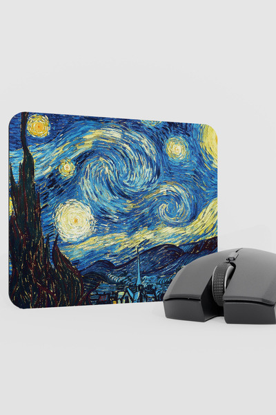 mousepad bastir Van Gogh Starry Night Painting V2 22X18 Gaming Rubber Non-Sli...