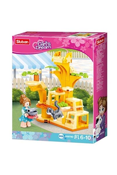 Sluban Set de construcție Visul fetei, 81 de piese, Zonă de dresaj pentru pis...