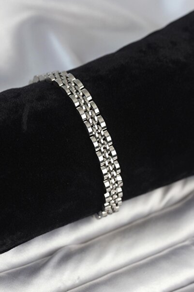 Inure Jewelry 316L Steel 7 mm Thick Silver Color Men's Bracelet