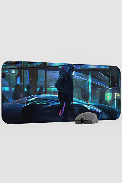 mousepad bastir Digital Cyberpunk City V2 70X30 XL Gaming Rubber Non-Slip Bas...