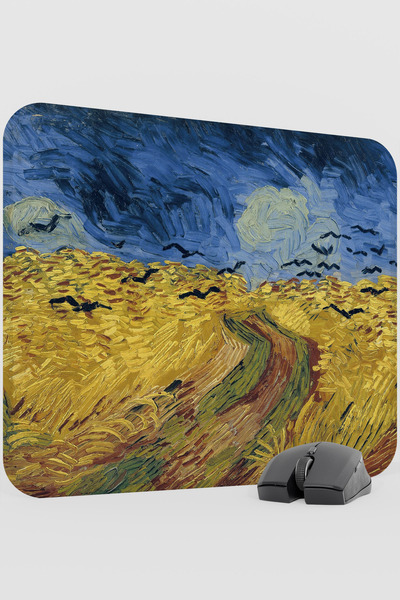 mousepad bastir Van Gogh Wheat Field and Crows V3 48X40 XL Gaming Rubber Non-...
