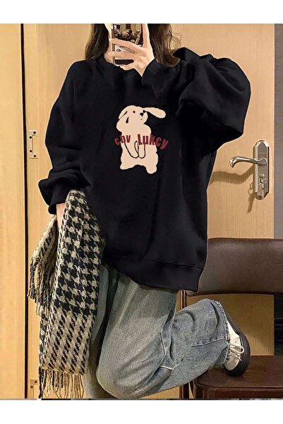 donamod Pulover pentru umeri cu desene animate și litere din seria Coke