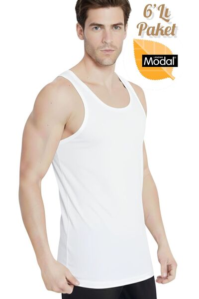 Özten İç Giyim 6-Pack Micro Modal Stretch Fabric Luxury Men's Undershirts Ozt...