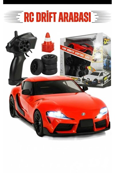 aksooytoys Uzaktan Kumandalı 1:24 Ölçek Işıklı Drift Arabası Toyota Supra