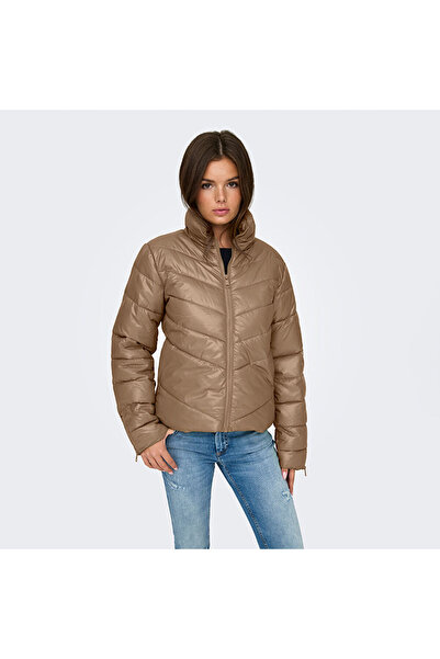 LC Waikiki Fiona Life Short Women's Brown Mock Neck Jacket