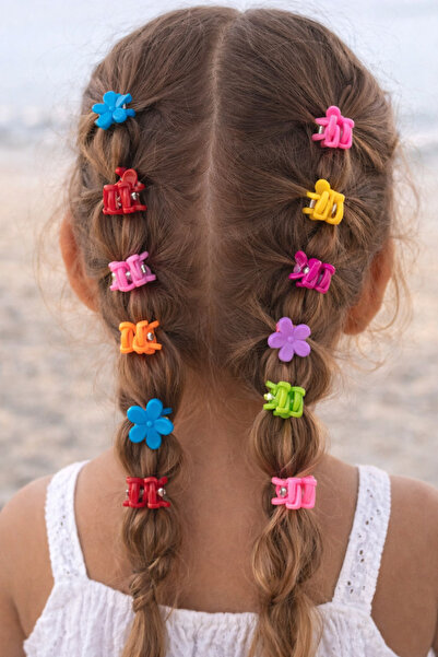 Miliva 10 مشابك ملونة للفتيات |   مشبك محبوك |   ميني باباتيا توكا |   10 قطع...