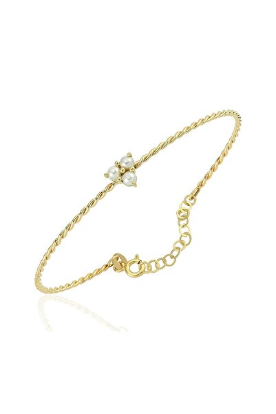 FasekGold Gümüş Bilezik - Mini İncili Burgu 925 Ayar Gümüş Bilezik