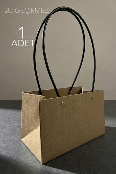 OLİ Art Dekoratif Kraft Çiçek Taşıma Torbası 1 Adet 21x11cm YATAY | Su Geçirm...
