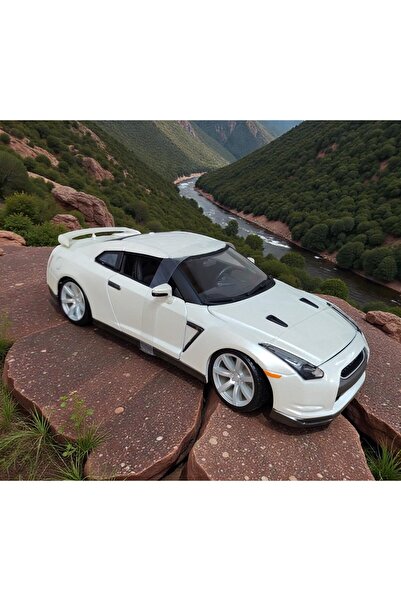 Burago 2009 Nissan Gt-r R35 Özel Renk Sedefli Beyaz Model Araba 1:18 Ölçek (2...