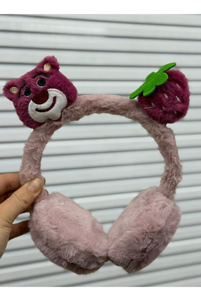 HERALDİS Figured Plush Headphone Bear-Frog-Strawberry Warm Ear Protector