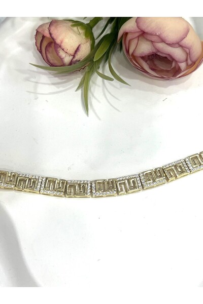 XUPING JEWELRY سوار فاخر بتصميم هندسي ذهبي اللون من سلسلة VIP (ذهب عيار 14 قيراط/16-18 سم)