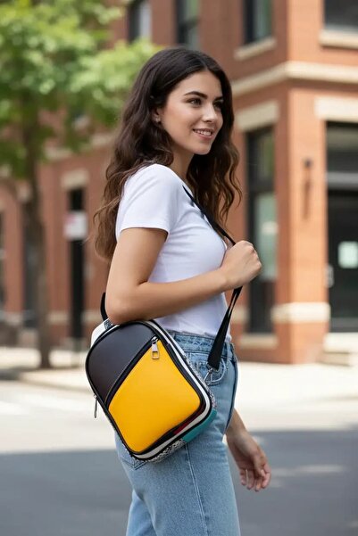 ELİTE NOVA SHOPPİNG Genuine Leather Multi-Compartment Bady Bag Unisex