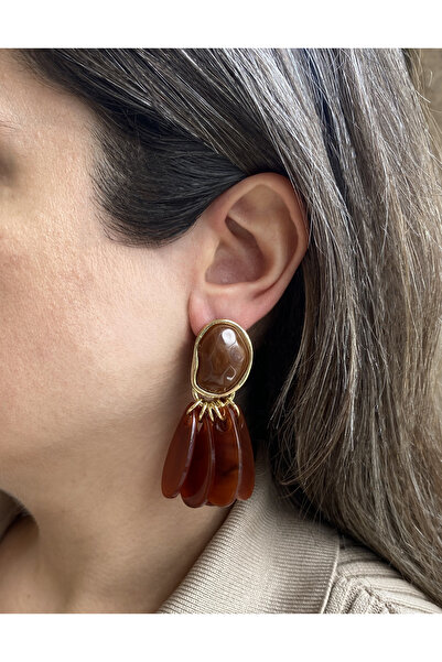 GOX أقراط متعددة الأحجار الكريمة ذات مظهر حجر العقيق