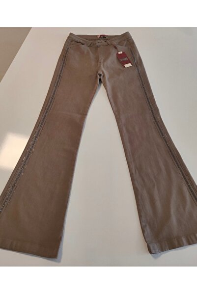 LA CARTE JEANS Taş Detaylı Vizon İspanyol Paça Kot