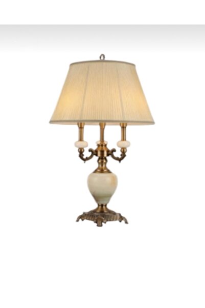 Cristalin Aydınlatma Antique Model Marble Brass Detailed 3-Headed Luxury Mode...