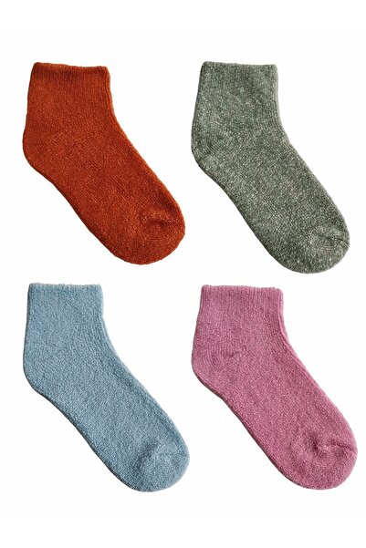 Sweex 4-Piece Women's Wool Winter Thick Booties Colorful Socks