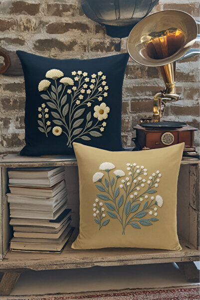 Bertille Home Double Side Digital Printed Set of 4 Throw Pillow Covers (Punch...