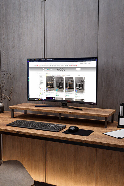 KODIGU 90x20cm Monitör Standı | Ergonomik Monitör Standı | Boyun için Monitör...