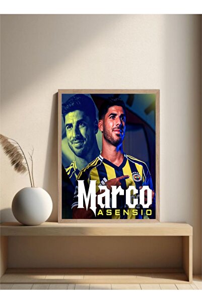 MOR TABLO Fenerbahçe Marco Asensio Ahşap Çerçeveli Tek Parça Dekoratif Tablo