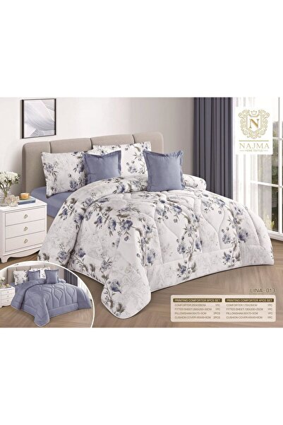 NAJMA Lina Summer Bedspread Set, 6 Pieces, with Elegant Printed Designs