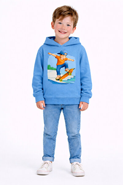 ArtYus Skateboard cu imprimeu 3 Thread Ş cu căptușeală din fleece K cu glugă ...