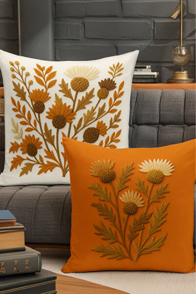 Bertille Home Set de 4 huse de pernă cu imprimare digitală dublă (aspect de b...