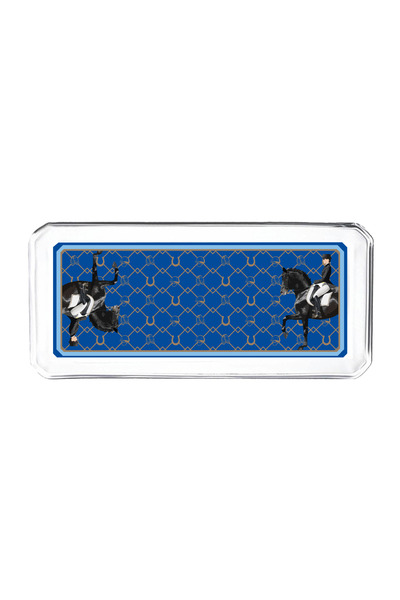 Sivella Equestrian Blue Glass Plate