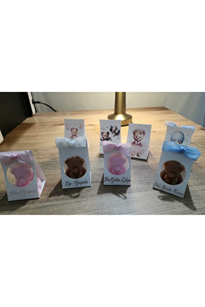 YİPACO tasarım Kişiye Özel Doğum Günü Konsept Kartlı ve Ayıcık Mum 10 adet