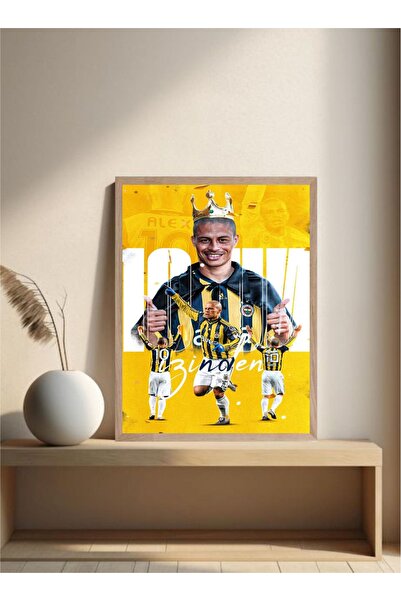 MOR TABLO Fenerbahçe Alex De Souza Doğal Ahşap Çerçeveli Tek Parça Dekoratif ...