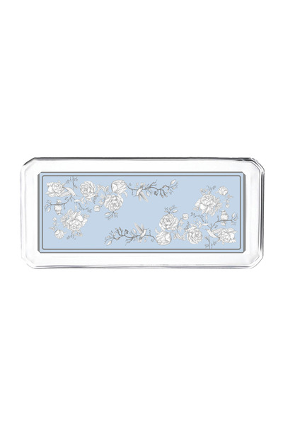 Sivella Rose Glow Blue Glass Plate