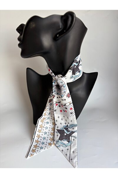 BHR AKSESUAR وشاح رفيع منقوش، شريط (6×85 سم)