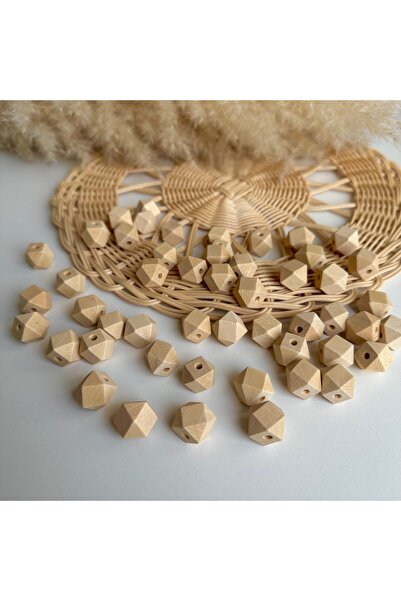Ahşap Sekizgen(hexagon) Boncuk 20 MM (10 Adet)