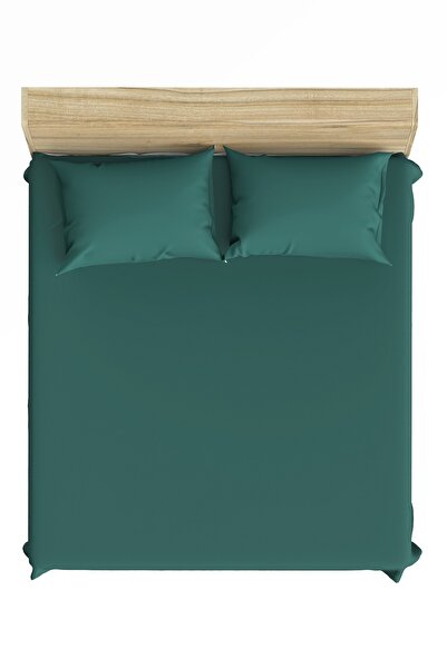 Maki Home 100% Cotton Green 160X200+2*(50X70) Double Elastic Sheet and Pillow...