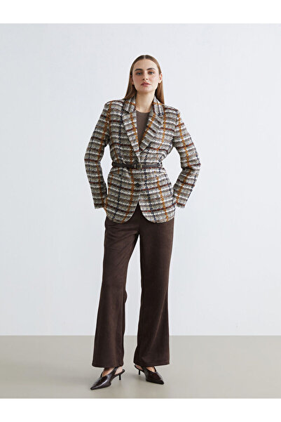 LC Waikiki Lcwaikiki Classic Brown Spanish-Cut Women's Suede Look Trousers