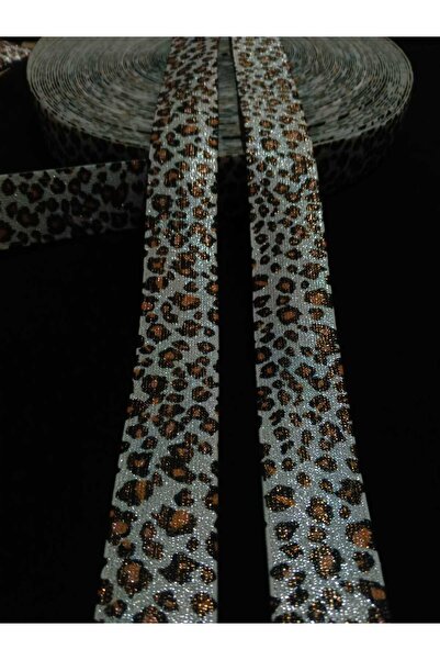 ULUPAMİR Parlak Leopar Desenli Elbise Lastiği(4cm)