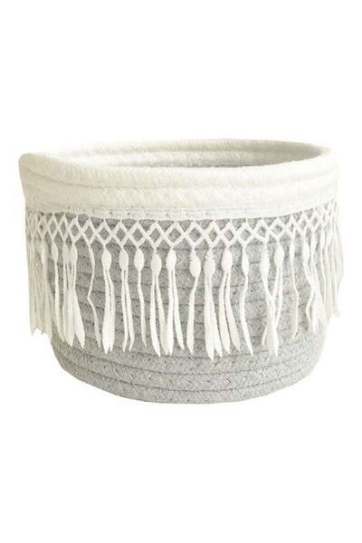 Generic Large Capacity Cotton Debris Storage Basket Grey/White