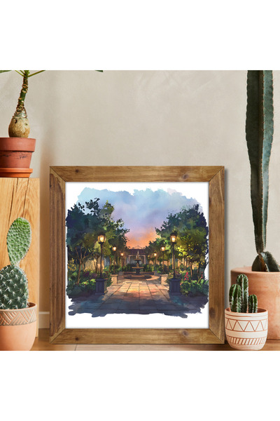 Tuba Decor Square Painting with Wooden Frame