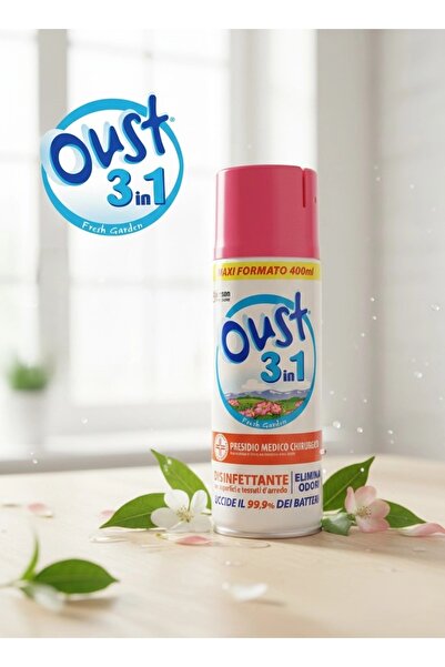 OUST Fresh Garden 3-in-1 Disinfectant and Air Freshener Spray, 400 ml, Elimin...