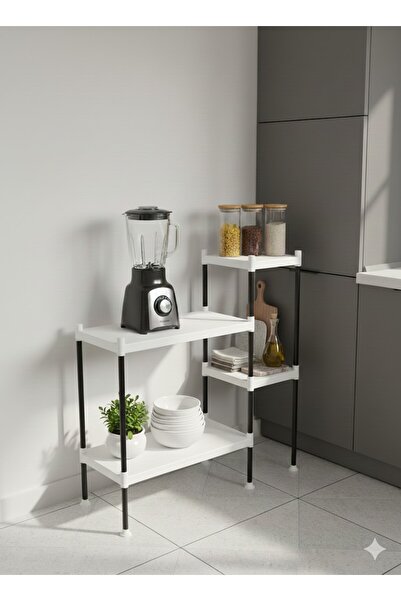 Lider Tunç TUNİVA LİORA Mutfak Rafı Malzeme Dolabı 4 Raflı Mikrodalga Fırın R...